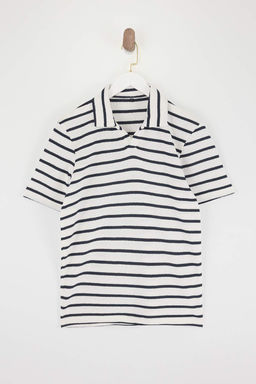 Yesil Regular/Normal Kesim Dokulu Cizgili Polo Yaka T-shirt TMNSS26PO00013 - Trendyolmilla фото 7