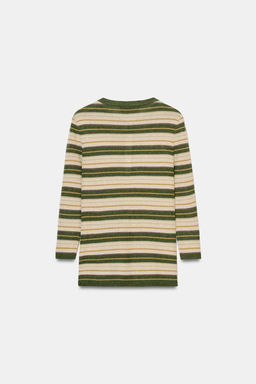 JERSEY PUNTO RAYAS / crudo/kaki - Zara фото 7