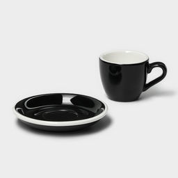 Кофейная пара Magistro Coffee time, чашка 80 мл, блюдце d=11.5 см, фарфор, чёрная