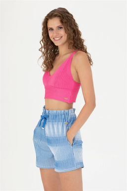 U. S. Polo Assn Женский свитер цвета фуксии с v-образным вырезом