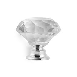 Ручка-кнопка CAPPIO «Алмаз», стеклянная, d=40 мм