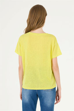 Женская неоново-желтая футболка с круглым вырезом Неожиданная скидка в корзине - U.s. polo assn фото 5