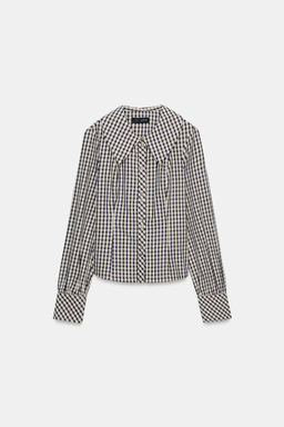 CHECK SHIRT WITH PETER PAN COLLAR - Zara фото 18