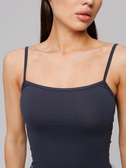 Женская майка на бретелях графит ЛТ-07 (33)