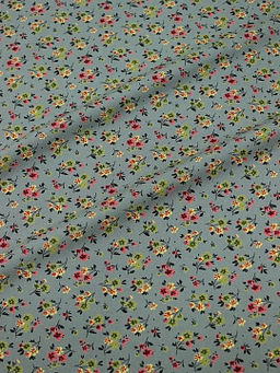 Штапель Премиум Воздушные букетики цв.т.голубая ель, ш.1.45м, вискоза-100%, 120гр/м.кв - Купава фото 8