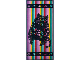 Полотенце махровое 6с102.411ж1 Счастье есть (темно-синяя радужка) 67х150см