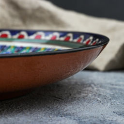 Ляган Риштанская Керамика «Узоры», 31 см, синий