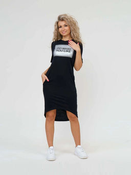 Платье женское с карманами. Цвета черный, серый. - Текс-плюс фото 2