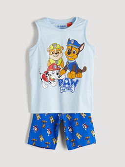Paw Patrol Bask?l? Erkek ?ocuk ?ortlu Pijama Tak?m