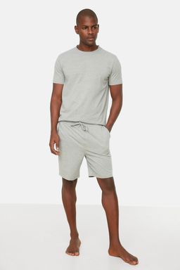 TRENDYOL MAN Gri Regular Fit Sortlu Pijama Tak?m? TMNSS22PT0042 - Trendyolmilla фото 5