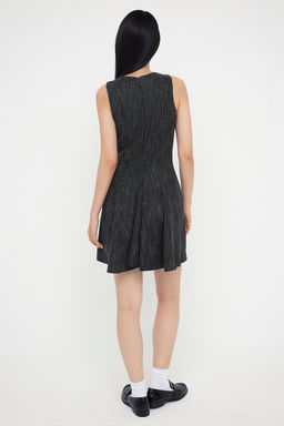 Teen Siyah Bisiklet Yaka Kolsuz K?sa / Mini Dokuma Elbise TWOSS26EL00005 - Trendyolmilla фото 4