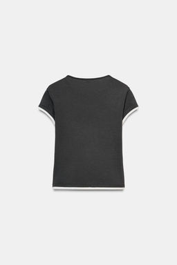 CAMISETA VIVOS CONTRASTE / Plomo - Zara фото 5