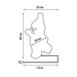 ULD-M2234-040/STA WHITE IP20 SNOWMAN-2 Фигура светодиодная Снеговик-2, 30*35см, 40 светодиодов. Белый свет. Провод прозрачный. TM Uniel - Volpe фото 11
