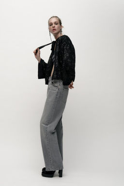 SEQUIN JACKET WITH TIE - Zara фото 3