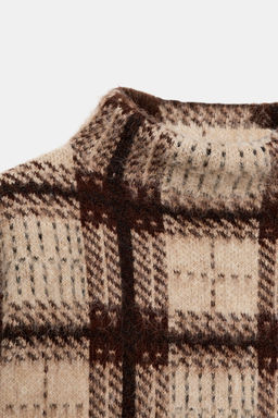 CHECK KNIT SWEATER WITH BRUSHED EFFECT - Zara фото 4