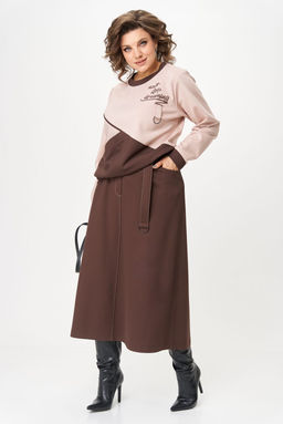 Костюм Aira Style 24129/1 пудра+коричневый