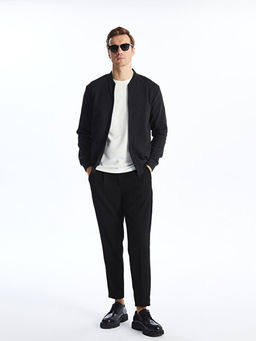 Kolej Yaka Uzun Kollu Erkek Fermuarl? Sweatshirt