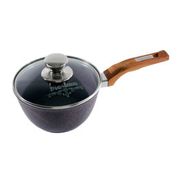 Ковш 1.2л с несъемной ручкой и стеклянной крышкой АП "Premium" (violet) арт. 81904 /МЕЧТА/