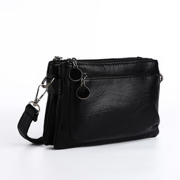 Сумка женская кросс-боди на молнии, 20.5×2×13 см, чёрная