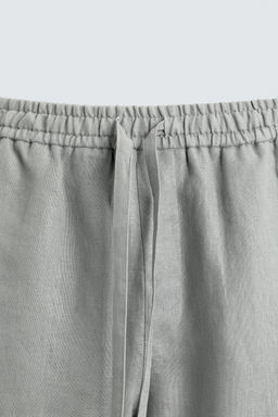 PANTAL?N RELAXED FIT 100% LINO / Marr?n / Topo