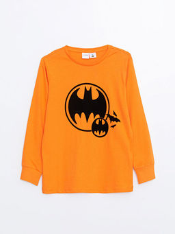 Bisiklet Yaka Batman Bask?l? Erkek ?ocuk Pijama ?st