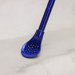 Ложка-бомбилья из нержавеющей стали для матэ, длина 17,5 см, цвет синий - Simaland фото 2