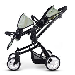 Коляская кукольная металлическая, для двойни, регулируемая посадка