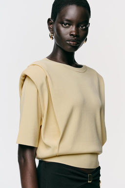 KNIT TOP WITH SHOULDER PADS - Zara фото 3