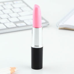 Ручка прикол шариковая помада 8 марта на подложке