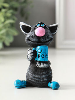 Фигура "Кот с кружкой" 8 см