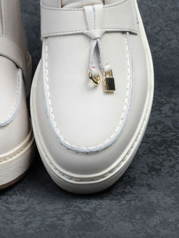 01-5172-3 BEIGE Ботинки женские демисезонные (натуральная кожа, байка)