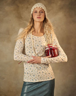 Лонгслив в мелкий цветочек 54.8 - Sahar art lab фото 6