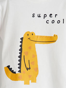 Bisiklet Yaka Timsah Bask?l? Erkek Bebek Ti??rt