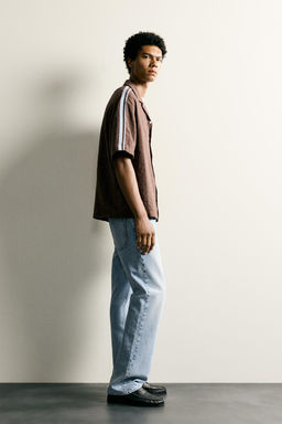 CAMISA BANDAS BORDADO CONTRASTE / Marr?n - Zara фото 4