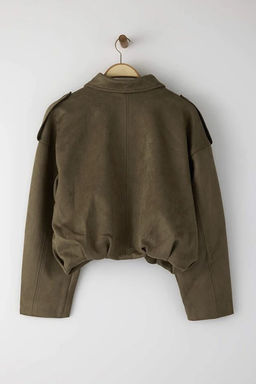 Haki Oversize Kal?p Suet Bomber Ince Ceket Mont TWOAW26MO00125