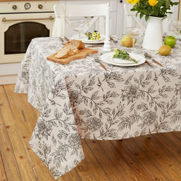 Скатерть «Этель» Black flowers, 149×110 см, 100% хлопок, саржа 190 г/м²