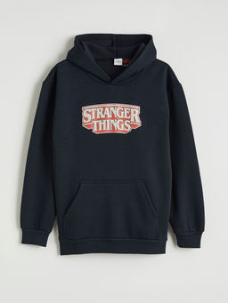 Stranger Things Bask?l? Erkek ?ocuk Kal?n Sweatshirt