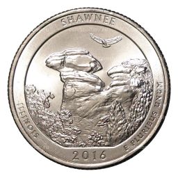 Монета 25 центов 2016 года D №31 Национальные парки - Национальный лес Шоуни