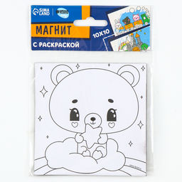 Цена за 2 шт. Магнит-раскраска «Мишка», 10 х 10 см
