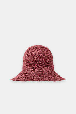 GORRO TRENZADO PAPEL 100% / Rosa