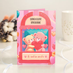 Открытка 4 шоколадки "Шоколадное признание (мишки)"