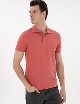 Mercan Slim Fit %100 Pamuk Polo Yaka Basic Ti__rt
