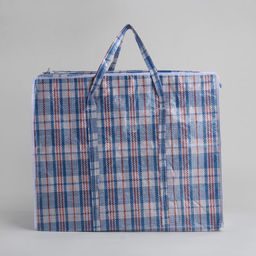 Сумка хозяйственная на молнии, 72 л, 57×27×47 см, синяя/белая