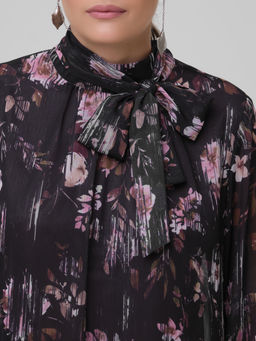 Платье из креп-шифона с принтом