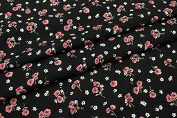 Мерный лоскут(ткань в отрезах)- Штапель Алетта цв.черный, ш.1.45м, вискоза-100%, 100гр/м.кв - Купава фото 5