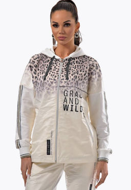 Толстовка из футера комбинированного с принтованной плащевой тканью - А+б коллекция фото 28