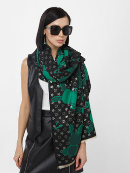 в составе ШЕРСТЬ и КАШЕМИР  Большой, мягкий, теплый двусторонний палантин с принтом. - Tantino фото 3