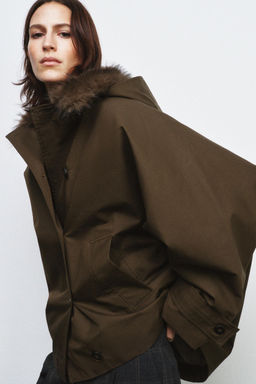 ZW COLLECTION FAUX SHEEPSKIN COLLAR PARKA - Zara фото 2