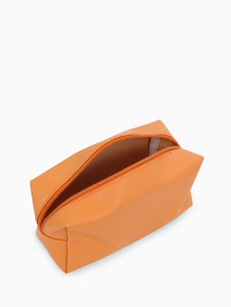 Косметичка женская ONE COLOR, на молнии, экокожа, бежевая