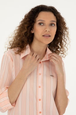 Рубашка с длинным рукавом женского лосося Неожиданная скидка в корзине - U.s. polo assn фото 2